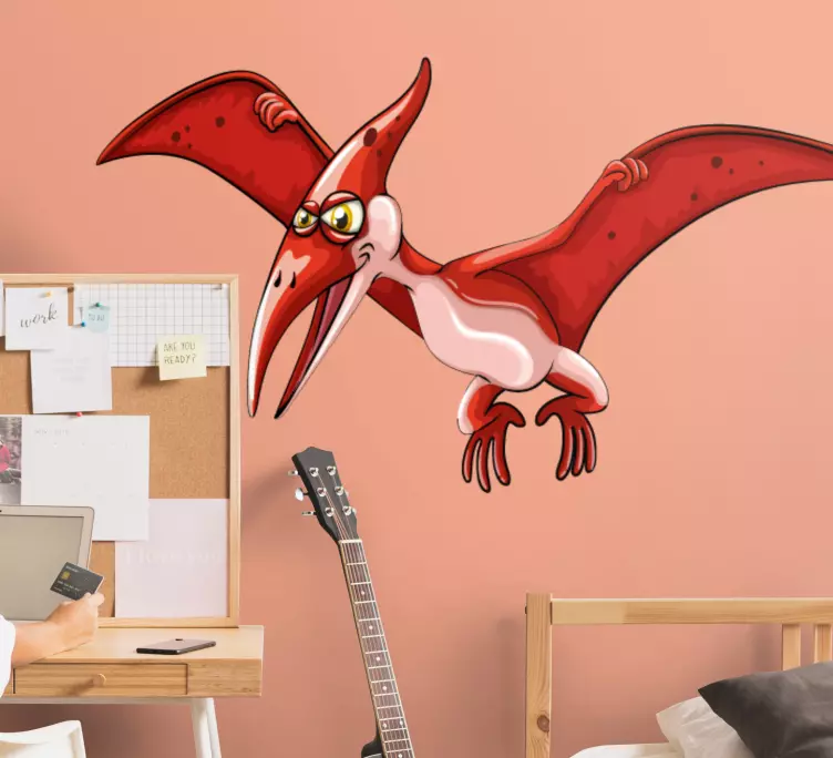 Dinosaur s krilima naljepnica za dječju spavaću sobu - TenStickers