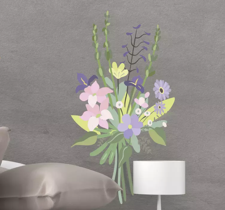 Naljepnica zidova buketa divljeg cvijeća - TenStickers