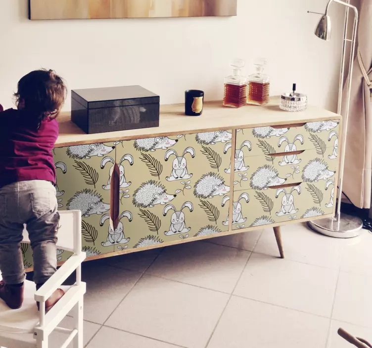 Naljepnica namještaja od divokoze i zečeva - TenStickers