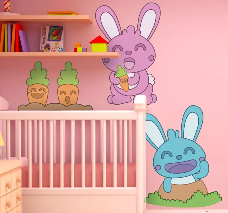 Djeca mrkva zečevi naljepnice - TenStickers