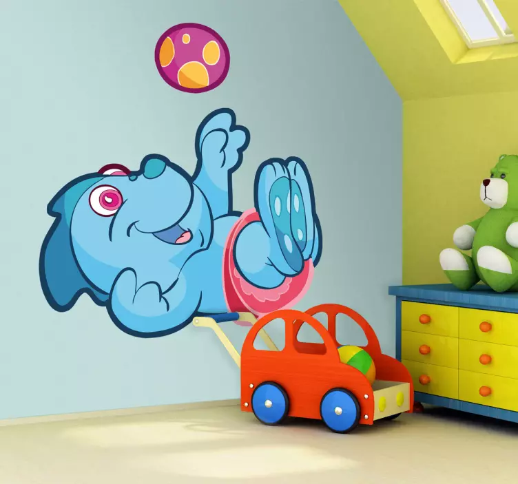 Dječje naljepnice dječji plavi dinosaur - TenStickers