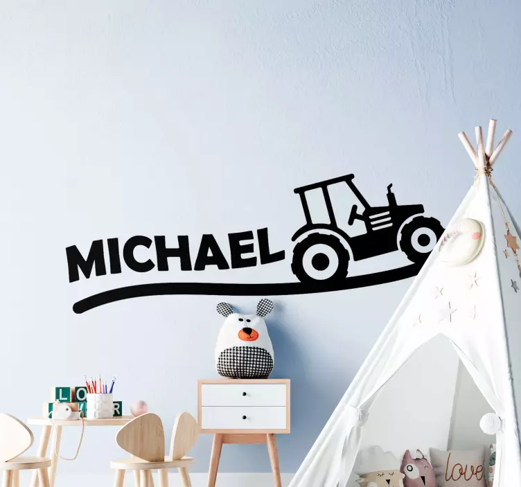 Naljepnice životinje personalizirano ime traktora - TenStickers