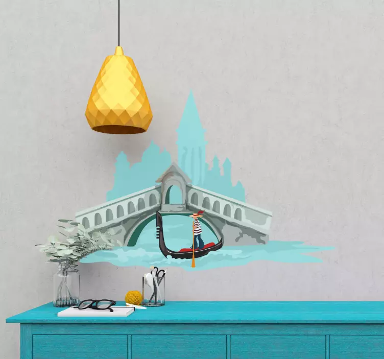 Naljepnice životinje scena venecijanske gondole - TenStickers