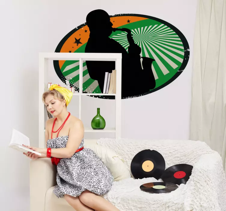 Naljepnice životinje sjena saksofonista - TenStickers