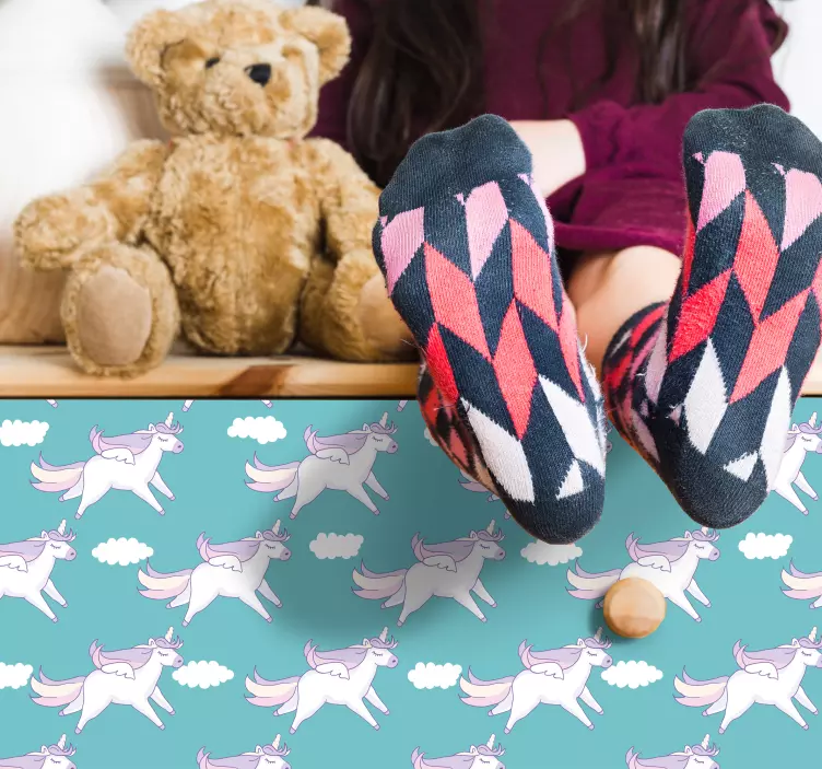 Naljepnica namještaja djetinjastog jednorog - TenStickers