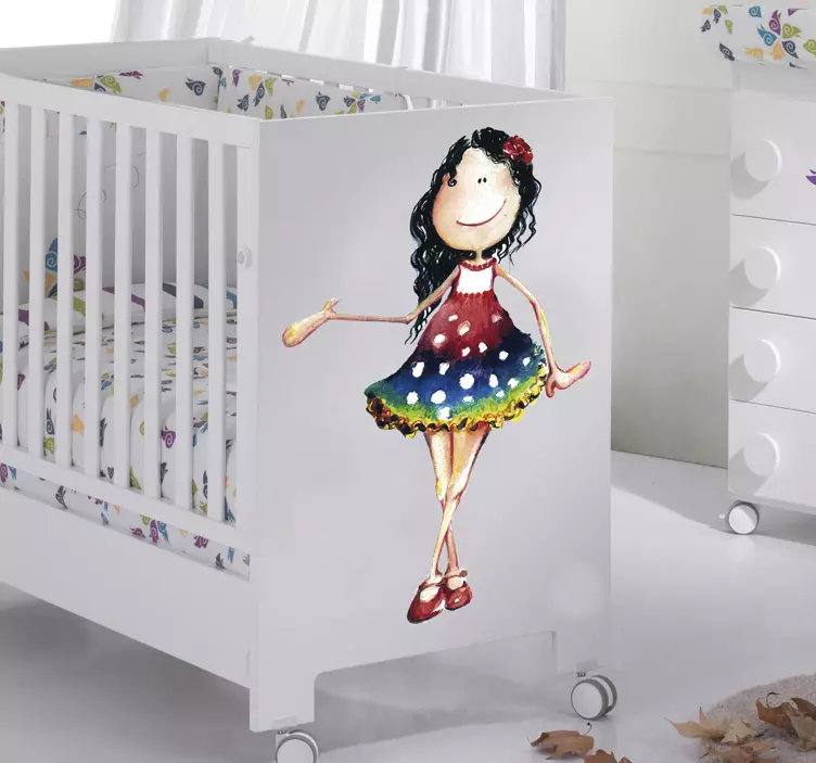 Djevojčica u haljini djeca naljepnica - TenStickers