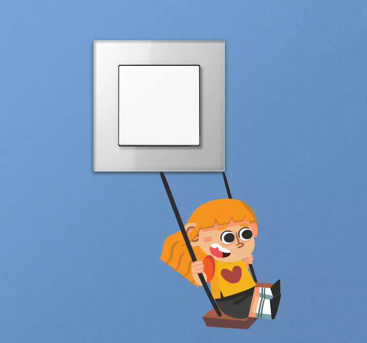 Naljepnica djevojka koja se ljulja prekidač za svjetlo - TenStickers