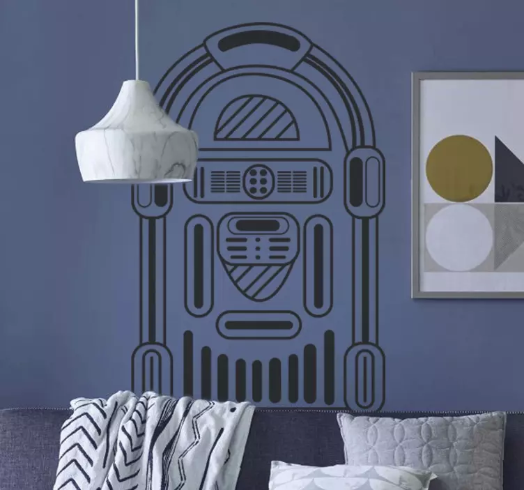 Naljepnica za dnevnu sobu stara glazbena mašina - TenStickers