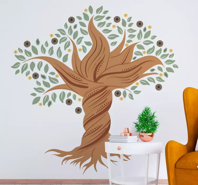 Drvo života uvijena naljepnica zidnih stabala - TenStickers