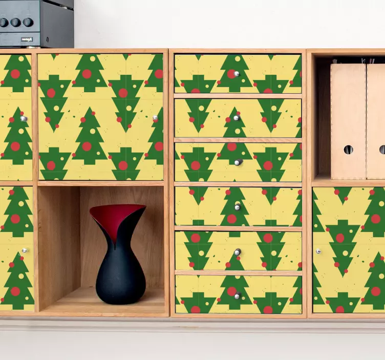 Naljepnica namještaja od zelenih i žutih stabala - TenStickers