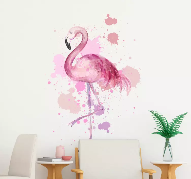 Naljepnica zidne umjetnosti flamingo paiting - TenStickers