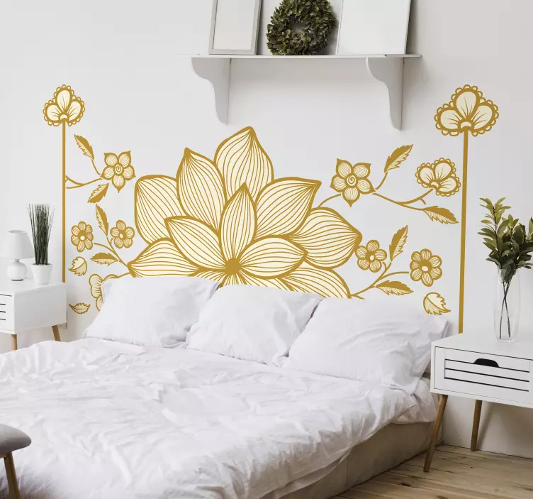 Naljepnica na zidu floral flock paisley - TenStickers
