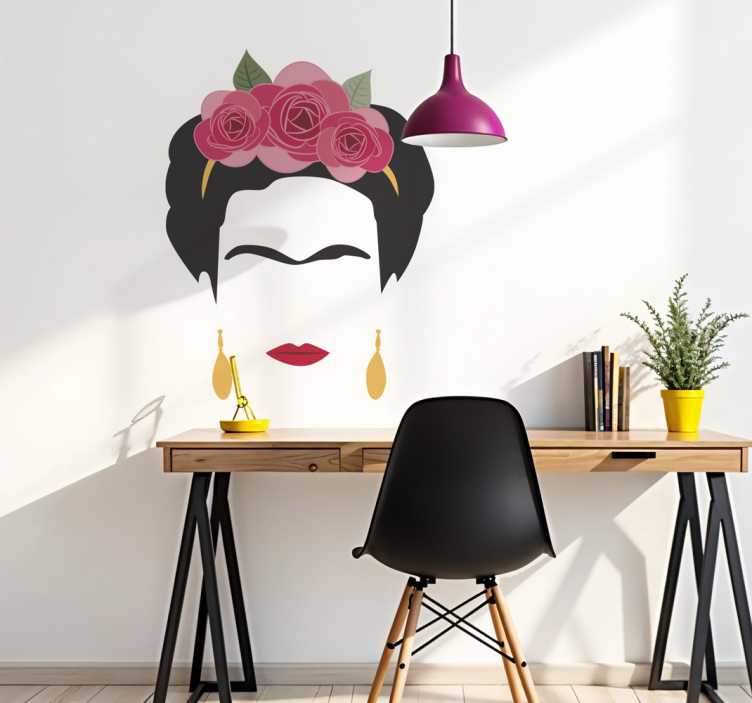 Frida kahlo minimalistička zidna naljepnica za portrete - TenStickers
