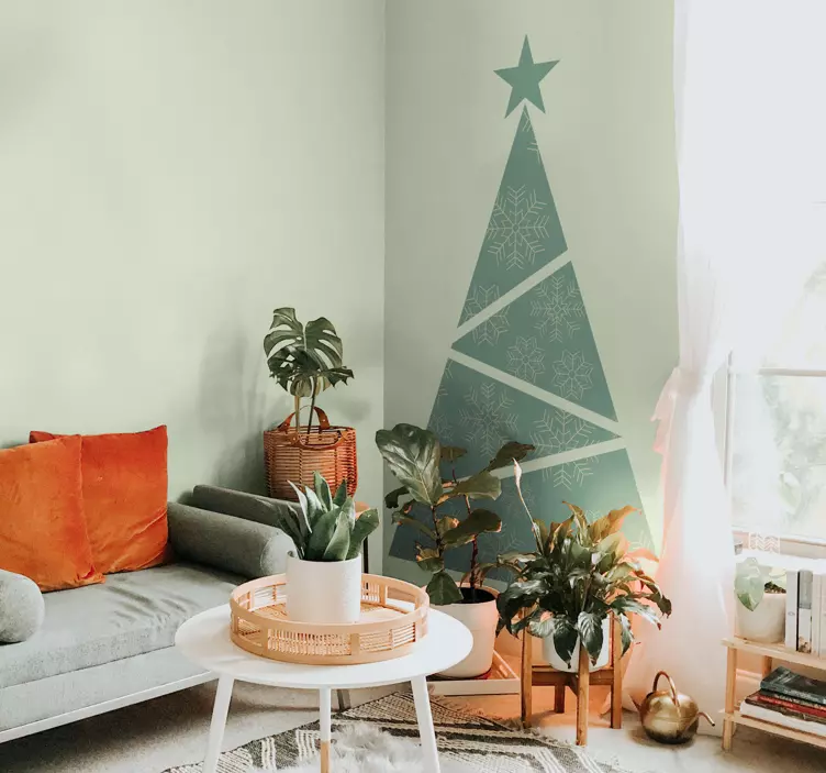 Geometrijska naljepnica božićnog drvca - TenStickers