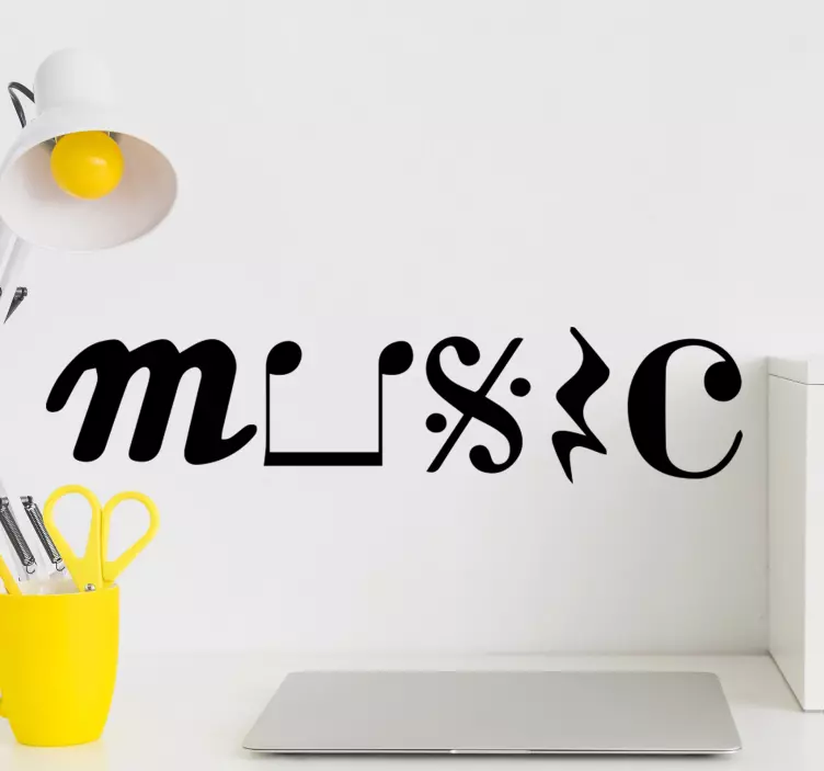 Glazba u simbolima glazbena zidna naljepnica - TenStickers