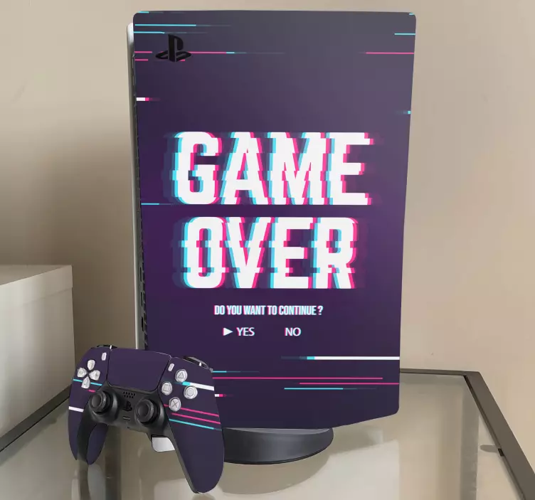 Naljepnica playstation pozadine s efektom glitcha - TenStickers