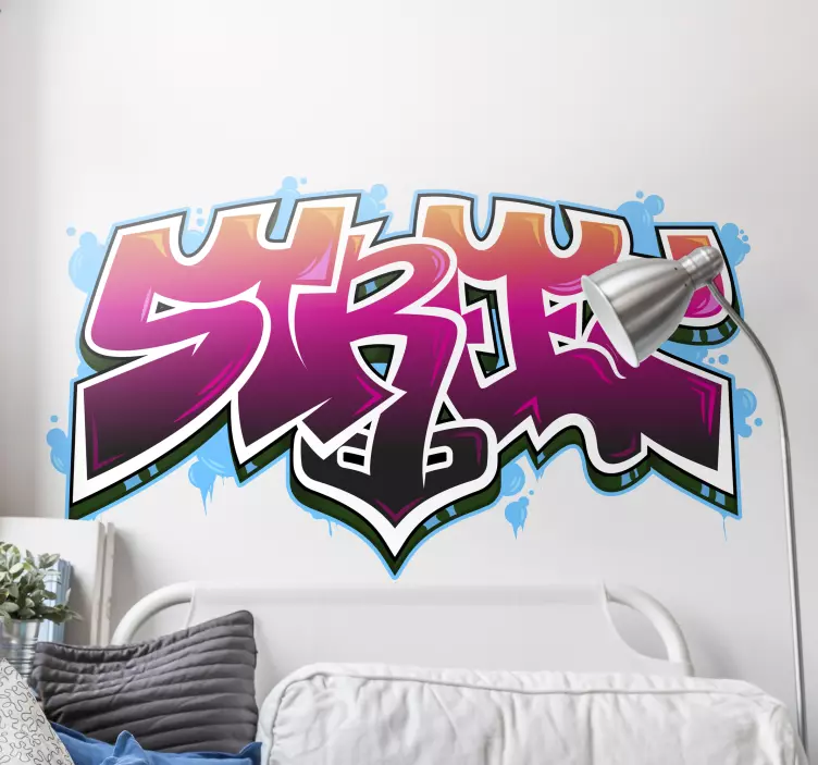 Graffiti street art 2 naljepnica za zid s tekstom - TenStickers