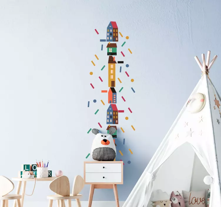 Grafikon s konfeti visina grafikona zidna naljepnica - TenStickers