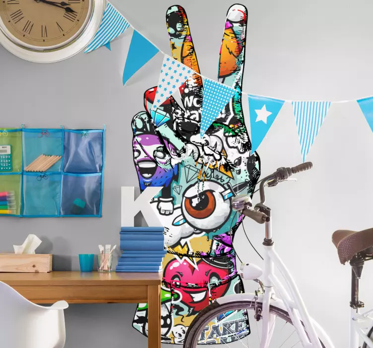 Graffiti hand šarena urbana naljepnica - TenStickers