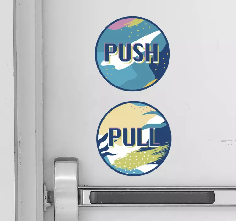 Naljepnica za push and pull vrata - TenStickers
