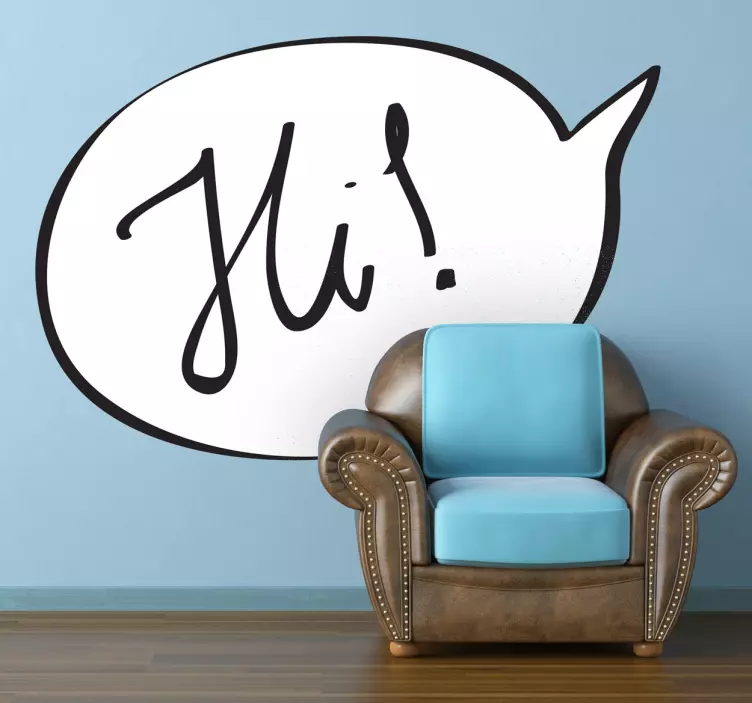 Hi naljepnica stripa tekst - TenStickers