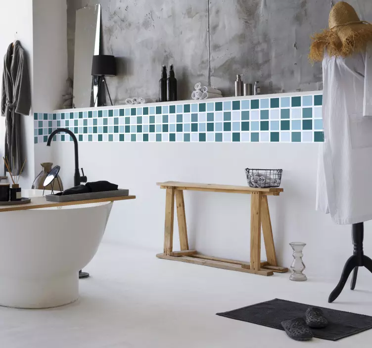 Hladni tonovi mozaik pločica za kupaonicu - TenStickers