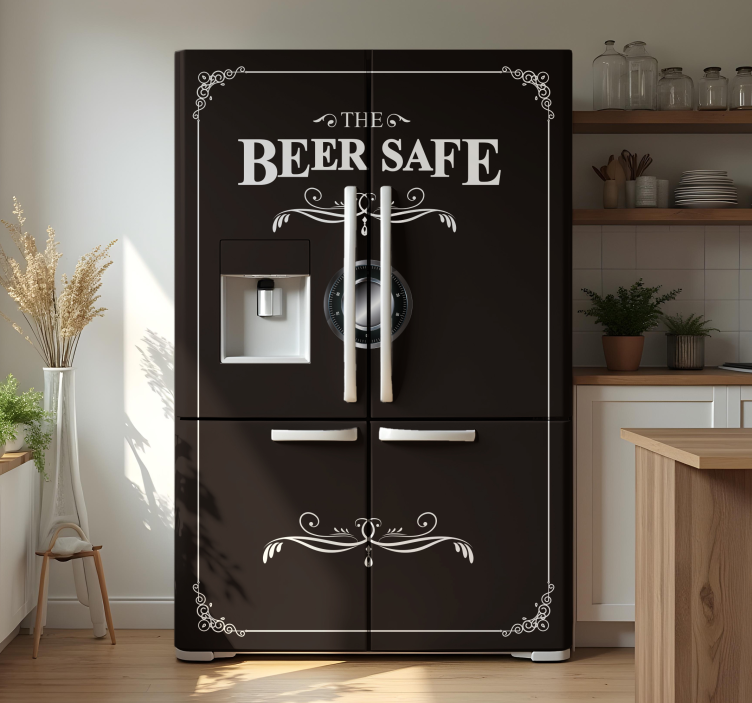 Naljepnica na hladnjaku izraz "beer safe" - TenStickers