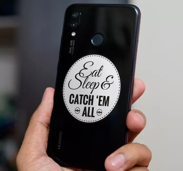 Huawei naljepnica jedi, spavaj i uhvati ih sve - TenStickers