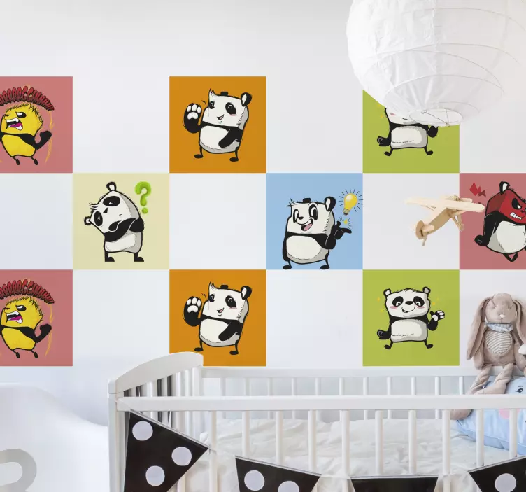 Igranje naljepnice na zidu panda - TenStickers