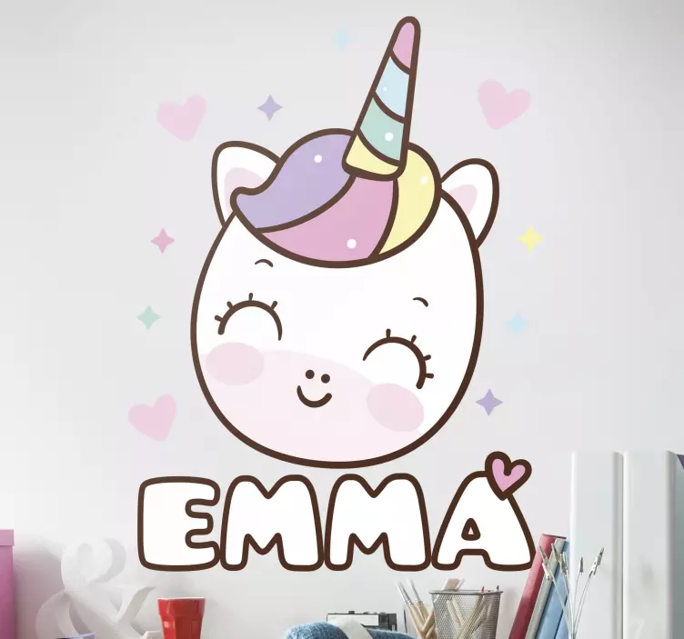 Naljepnica jednorog s imenom bajka - TenStickers