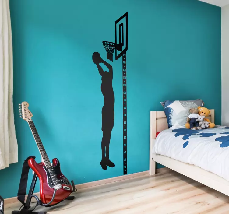 Naljepnica grafikona visine košarkaškog metra - TenStickers