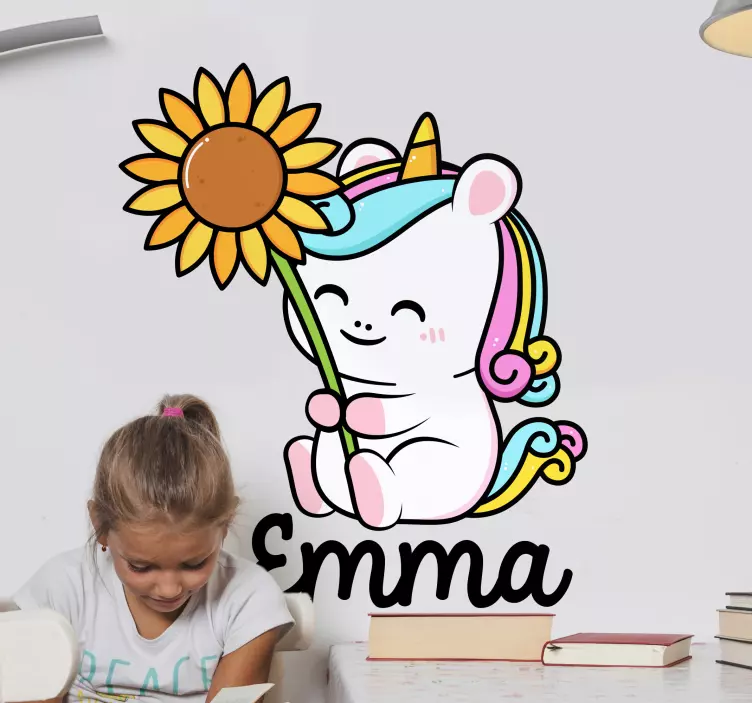 Lijepi jednoboj s naljepnicom prilagođenom cvijeću - TenStickers