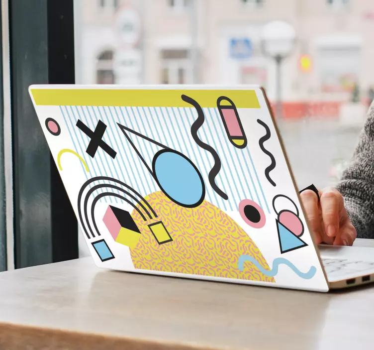 Naljepnica za laptop u stilu memphis - TenStickers