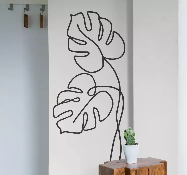 Minimalistička naljepnica za zid biljke lišća monstera - TenStickers