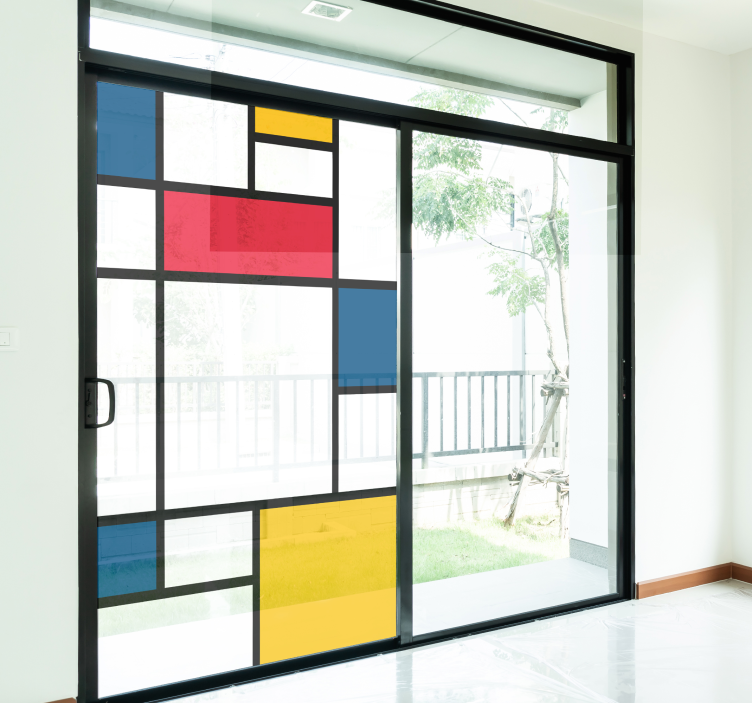 Naljepnica mondrian art window - TenStickers