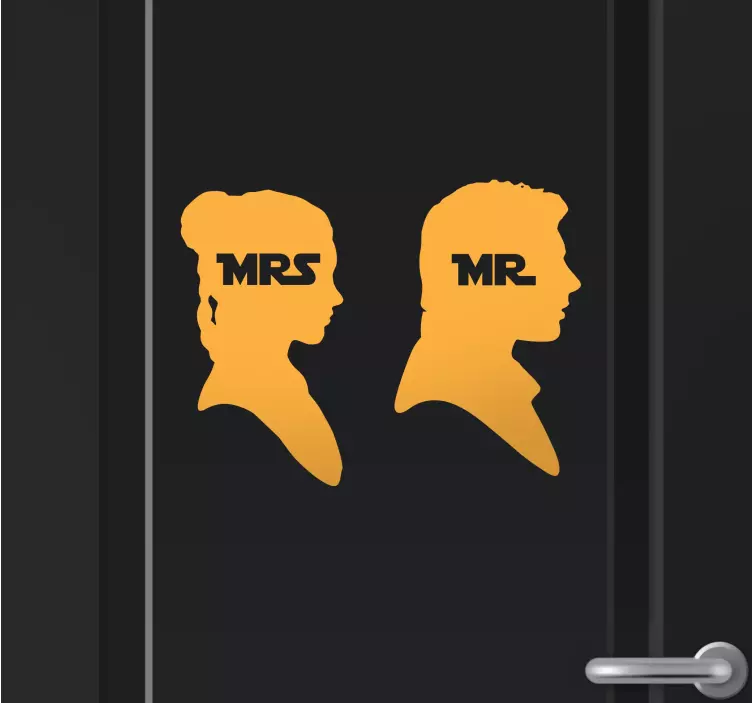 Mr & mrs zvijezde ratovi kupaonice naljepnice - TenStickers