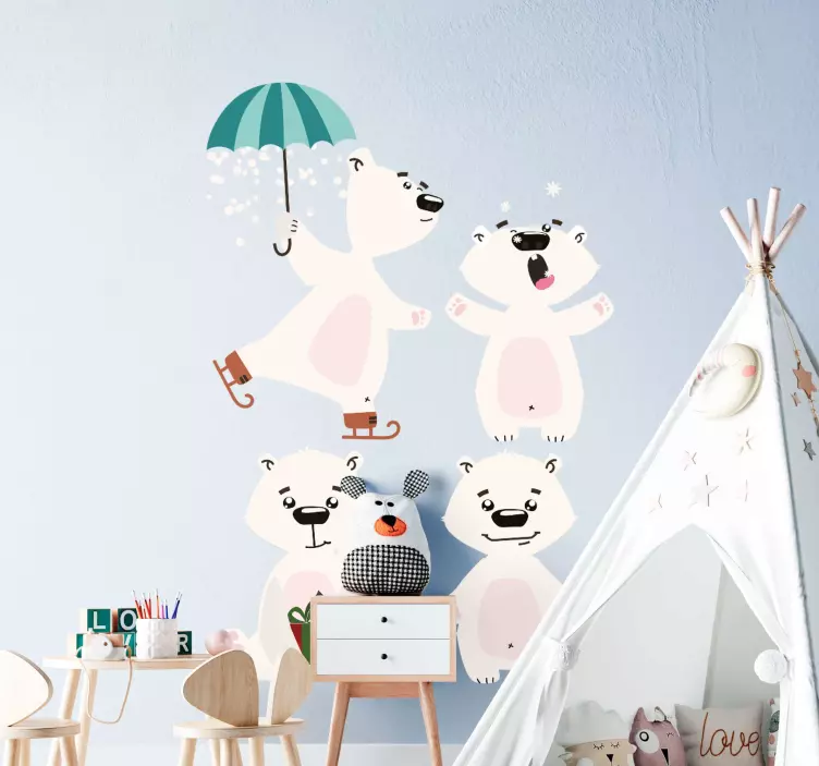 Božićni polarni medvjed božićna naljepnica - TenStickers