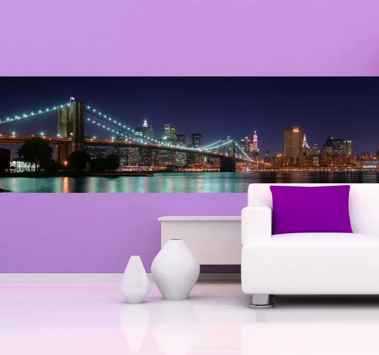 Naljepnica brooklyn bridge at night - TenStickers