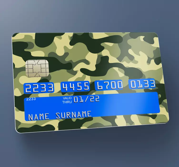 Naljepnica s camo zelenom i smeđom karticom - TenStickers