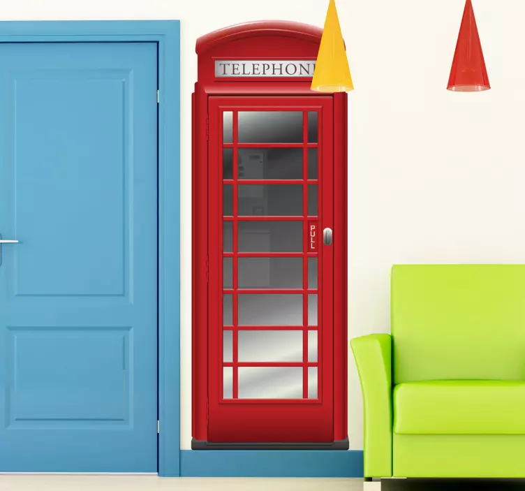 Naljepnica crvene telefonske kutije u londonu - TenStickers