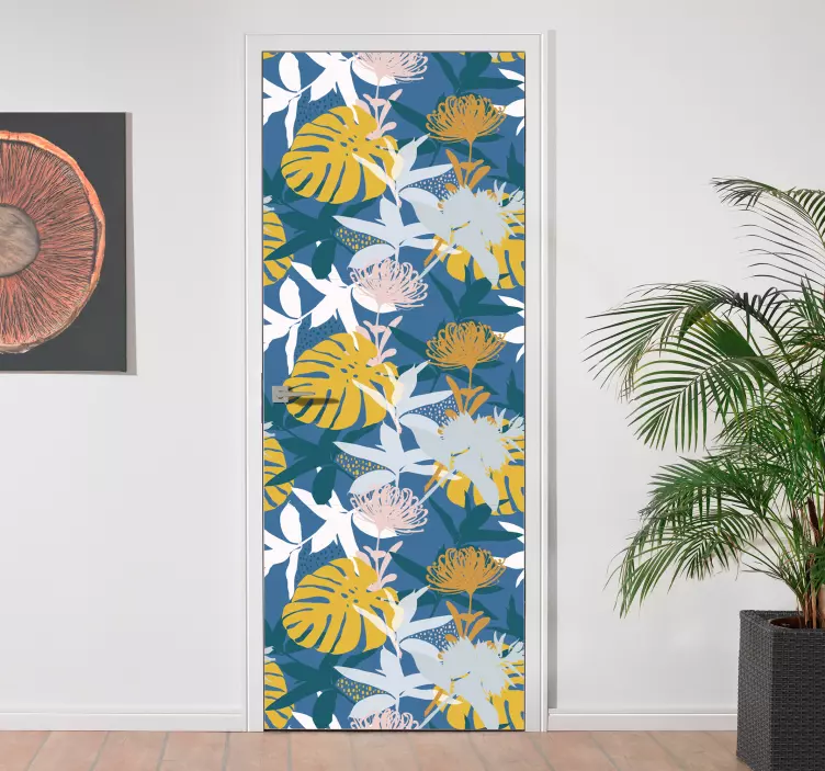 Naljepnica cvjetnog okvira vrata - TenStickers