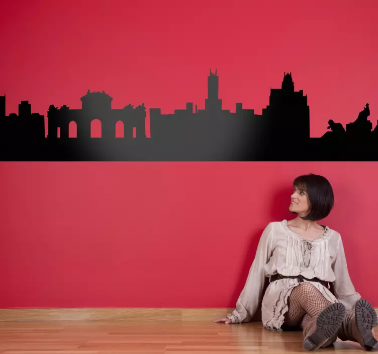 Naljepnica grada madridske siluete - TenStickers