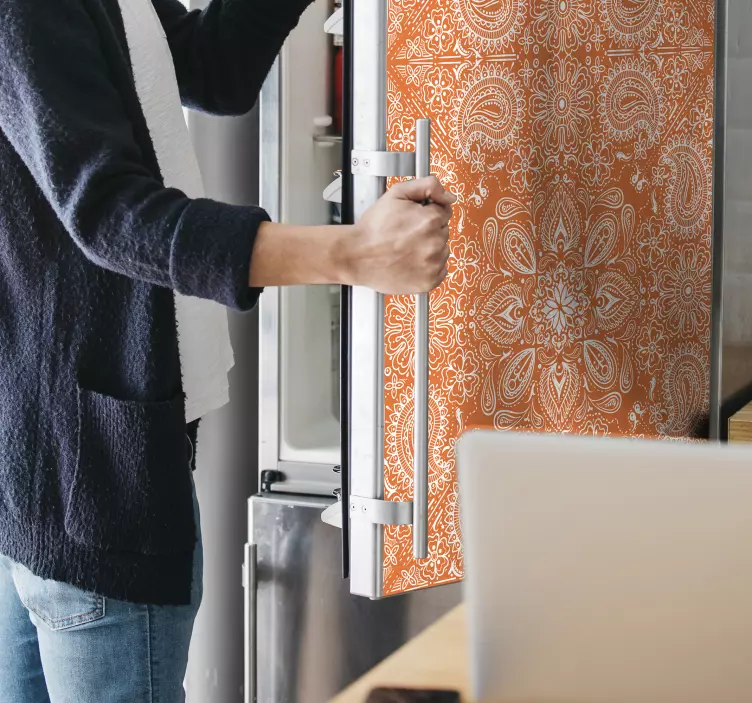 Naljepnice za hladnjak elegantan narančasti uzorak - TenStickers