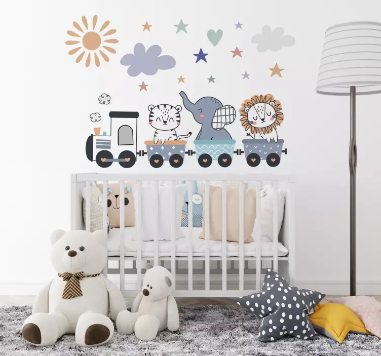 Naljepnice Ilustracije sretne životinje vlak - TenStickers