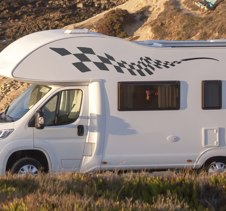 Naljepnica karavana racing blocks side - TenStickers