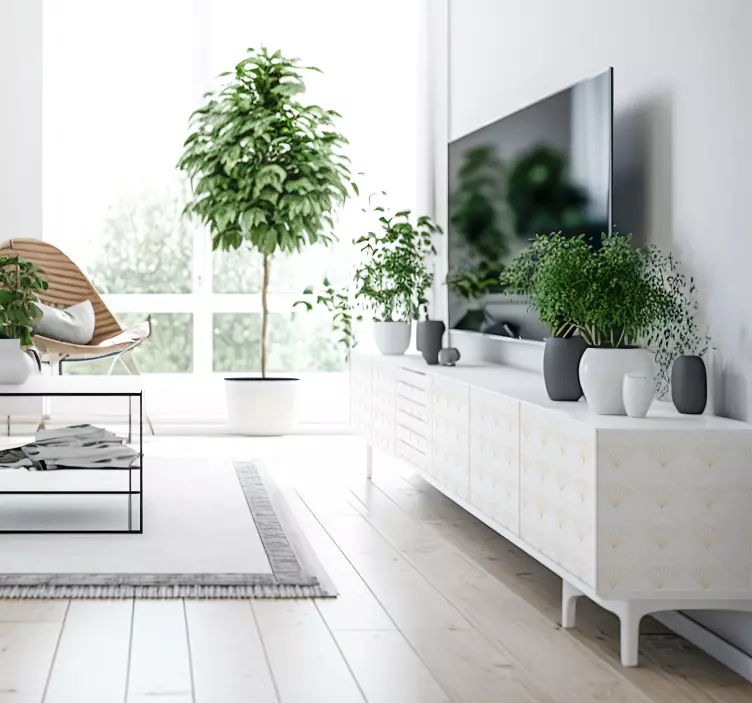 Naljepnice Linije umjetnost dekora bijele boje - TenStickers