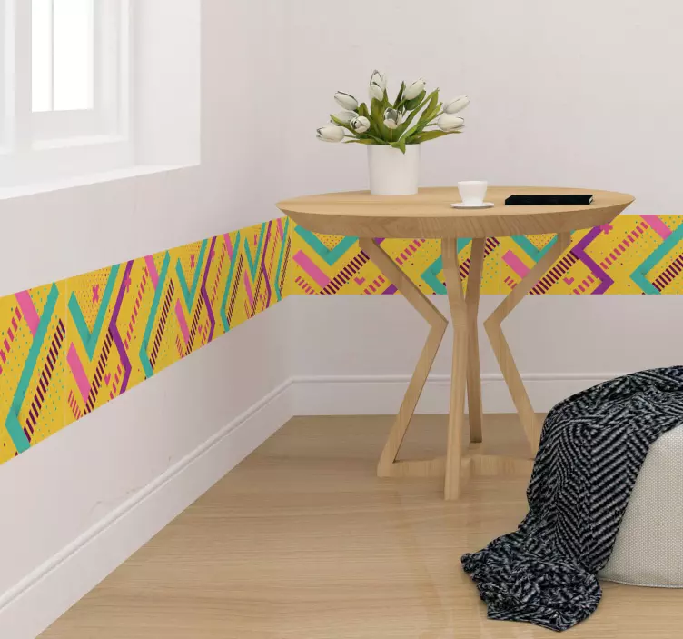 Naljepnica obruba zida u memphis stilu - TenStickers