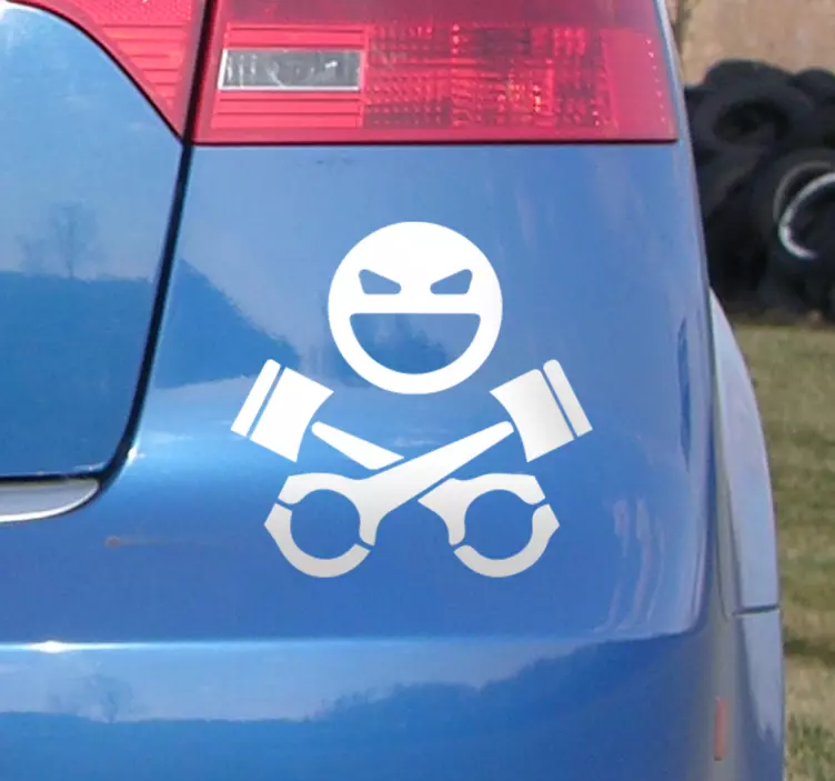 Naljepnica na lubanji i ključevima automobila - TenStickers