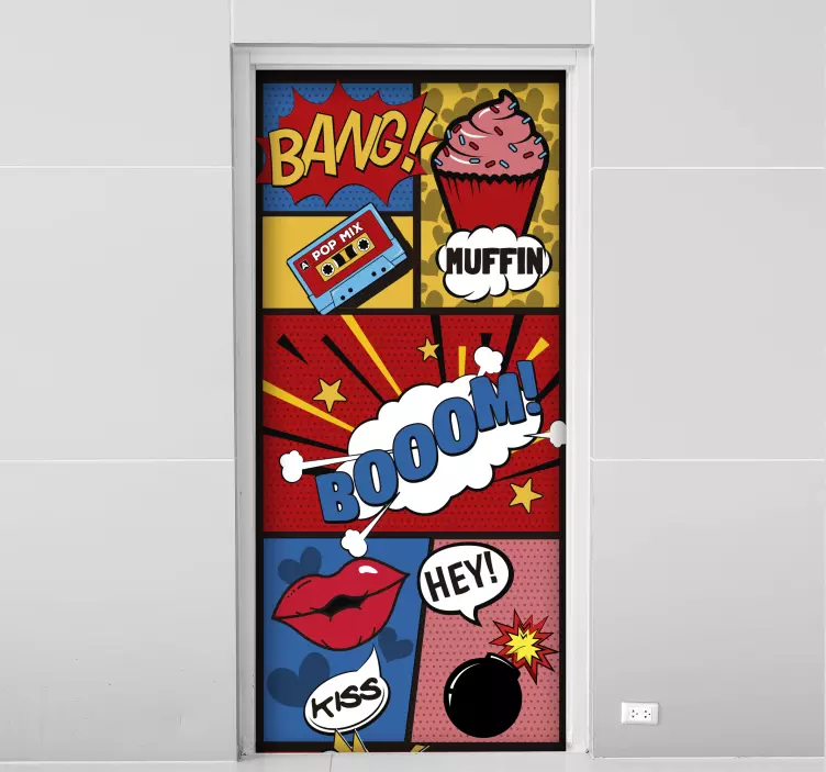 Naljepnica zidne umjetnosti za pop art vrata - TenStickers