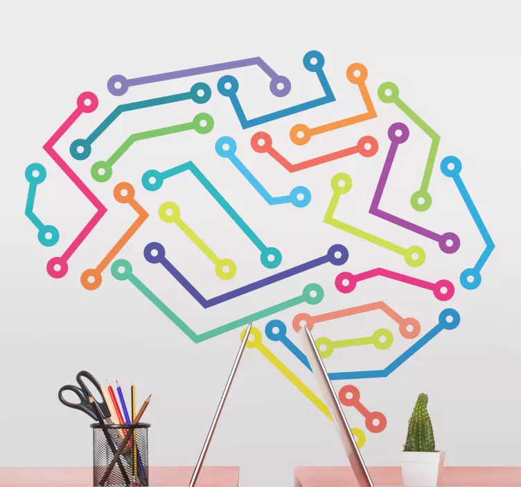 Naljepnica s povezanim uredom za mozak - TenStickers